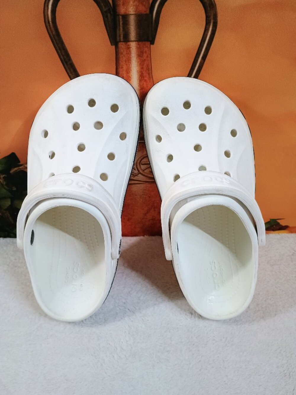 EUC Crocs Unisex Bayaband Clogs Sz M6|W8 White Water Outdoor Slip On Sandals